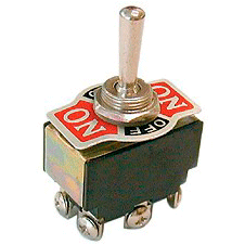 Circuit Test DPDT 10A, On-Off-On, Screw Terminal Toggle Switch